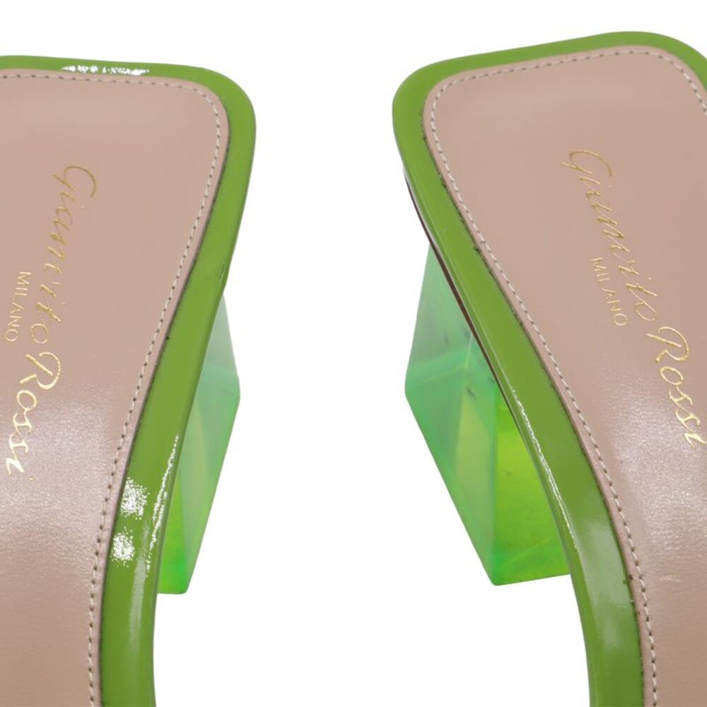 Gianvito Rossi Cosmic Square Sandals in Green Polyurethane - Picture 7 of 11